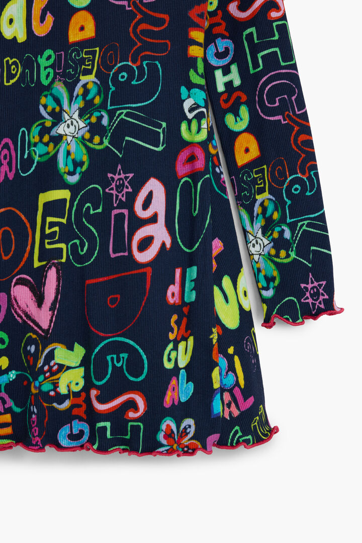 Vestido manga larga lettering | Desigual