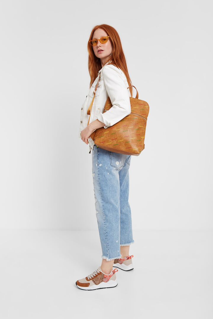 Mochila en logomanía multicolor | Desigual
