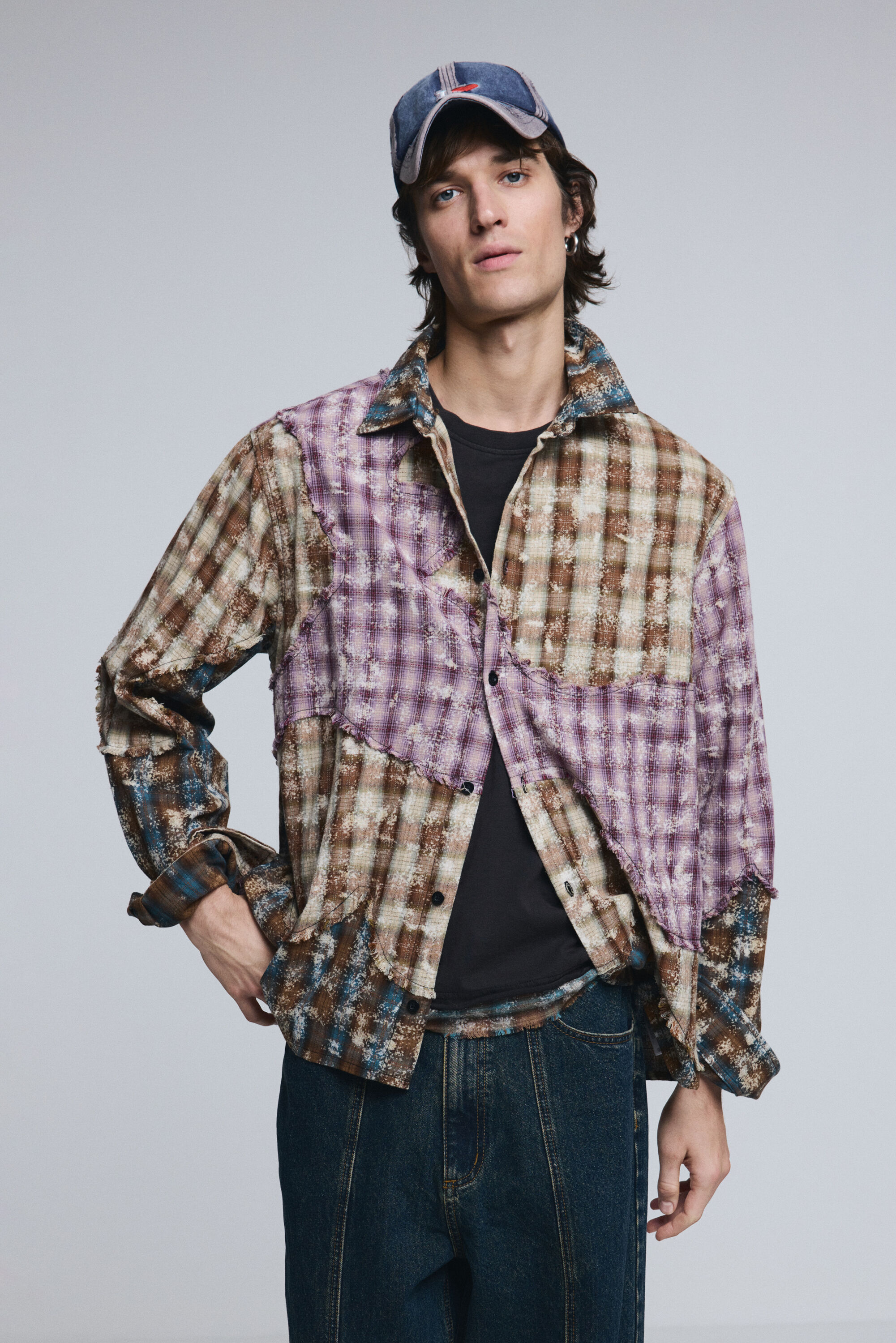 Overhemd met lange mouwen en patch ruitjes