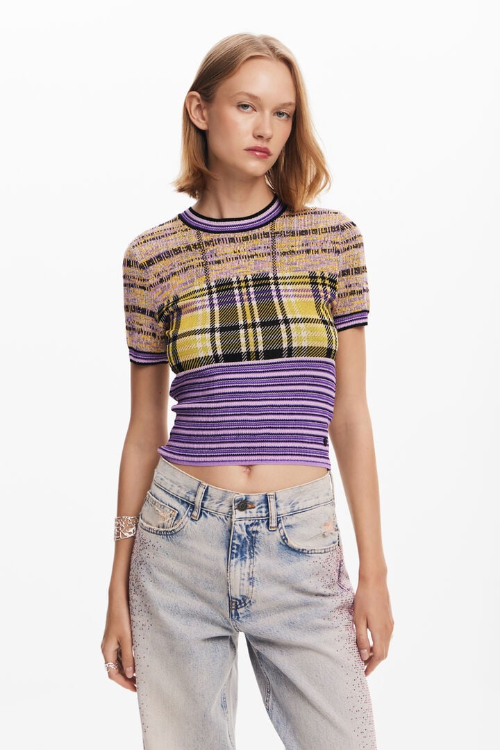 Camiseta de punto cuadros