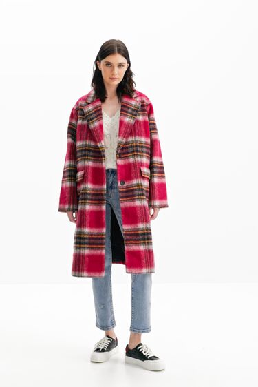 Plaid wool coat | Desigual