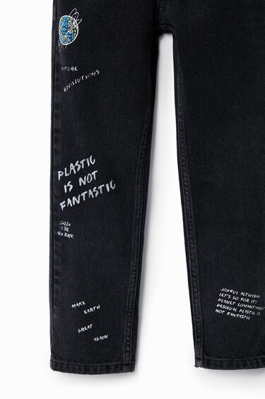 Jeans met teksten met handgeschreven effect | Desigual
