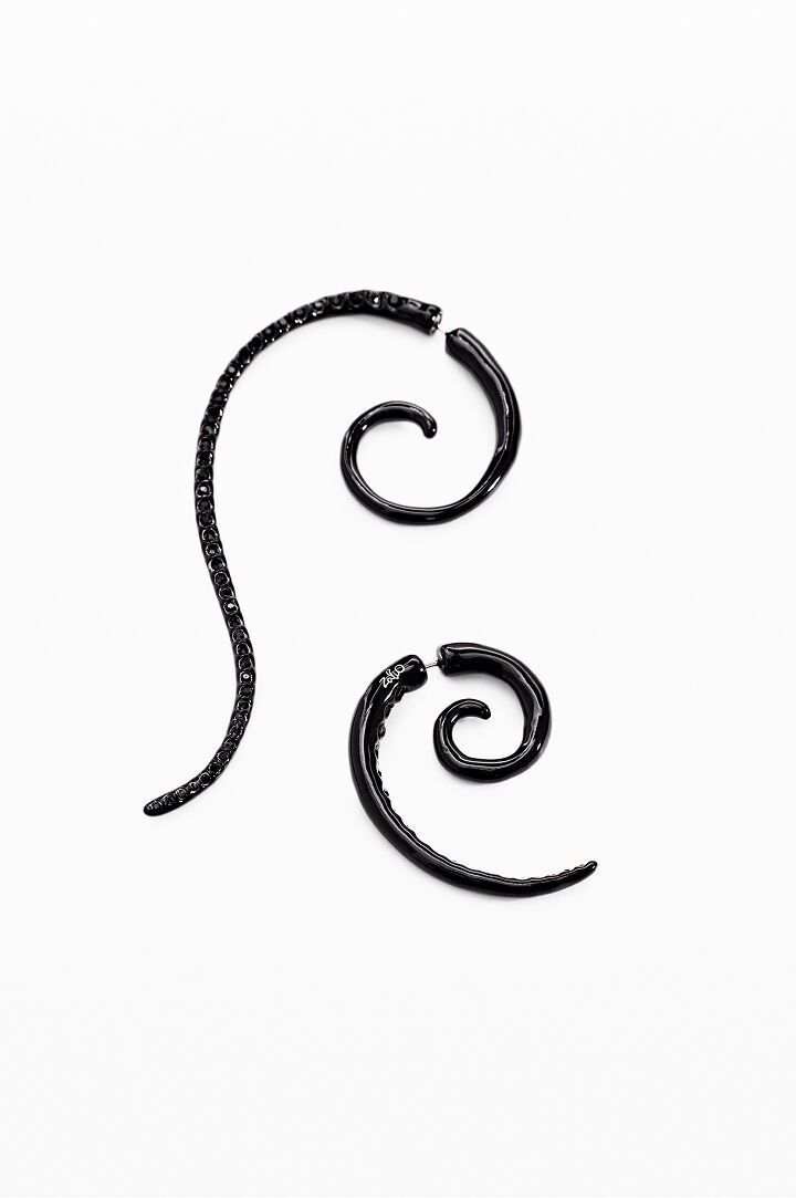 Asymmetrical spiral earrings