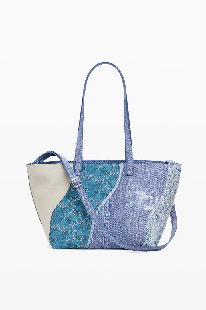 Large patch denim crossbody bag | Desigual