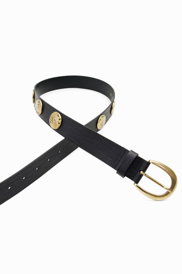 Plated leather belt | Desigual