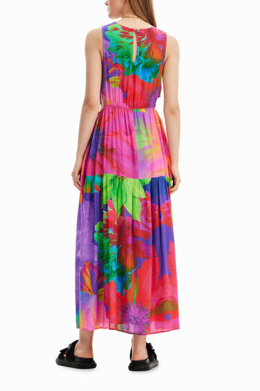 Long flower cut-out dress | Desigual