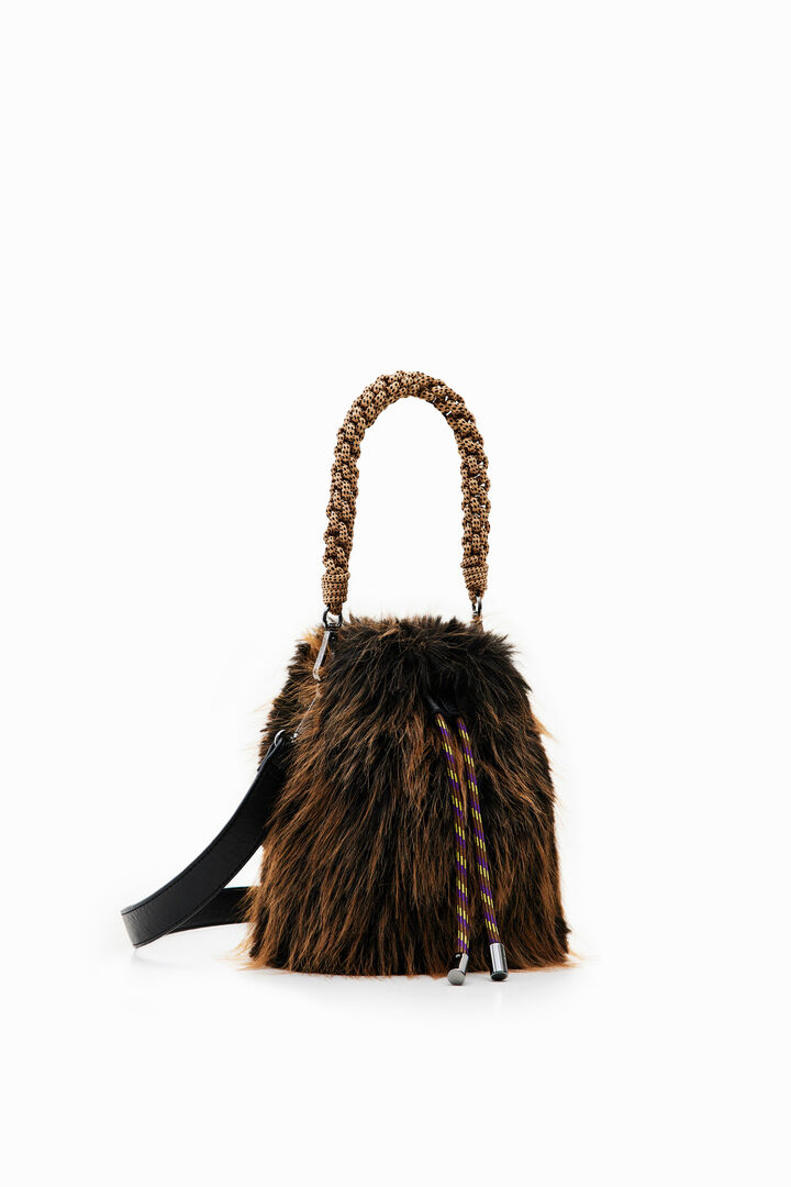 Small fur bucket bag | Desigual