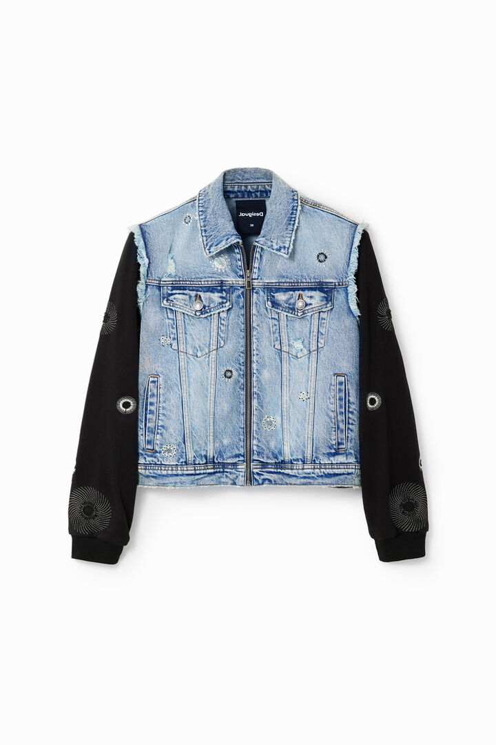 Veste jean hybride broderies | Desigual