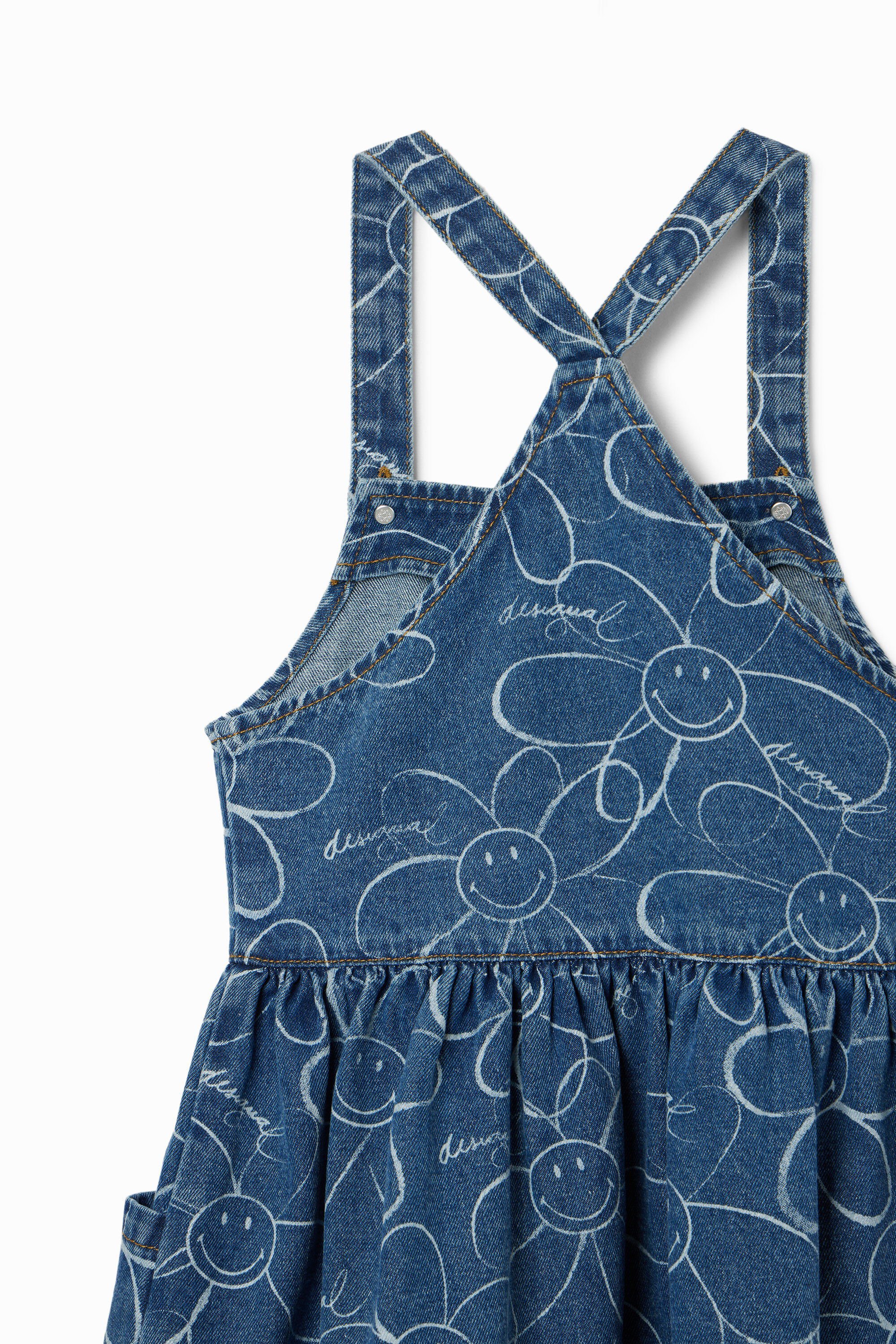 Girls denim discount dungaree dress