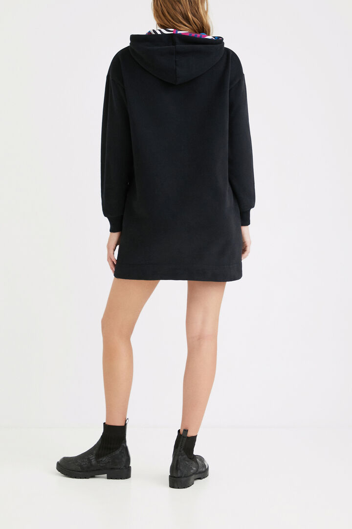 Vestido corto felpa capucha | Desigual