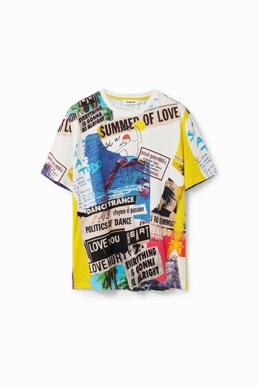 Camiseta manga corta periódico | Desigual