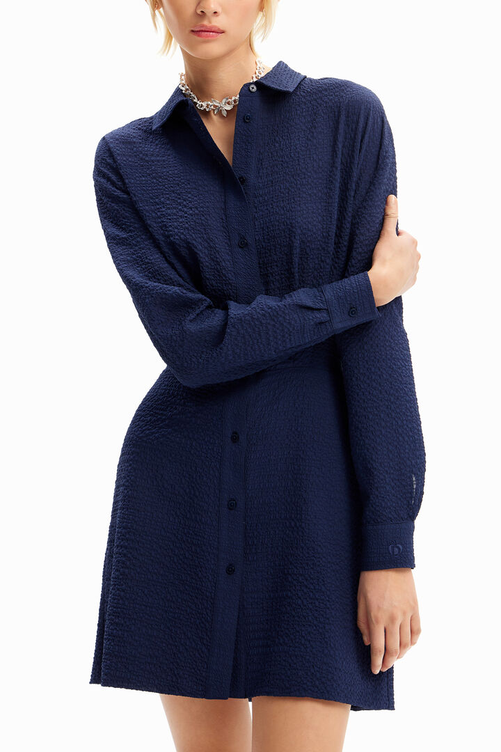 Short textured shirt dress | Desigual