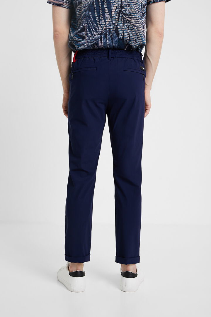 Blue technical fabric trousers | Desigual