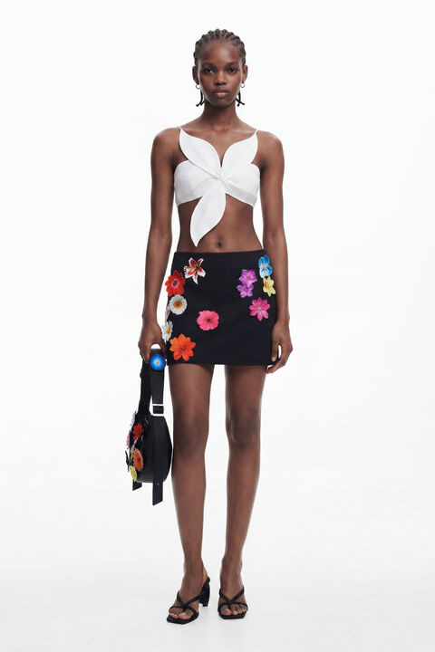 TYLER MCGILLIVARY FLORAL MINI SKIRT