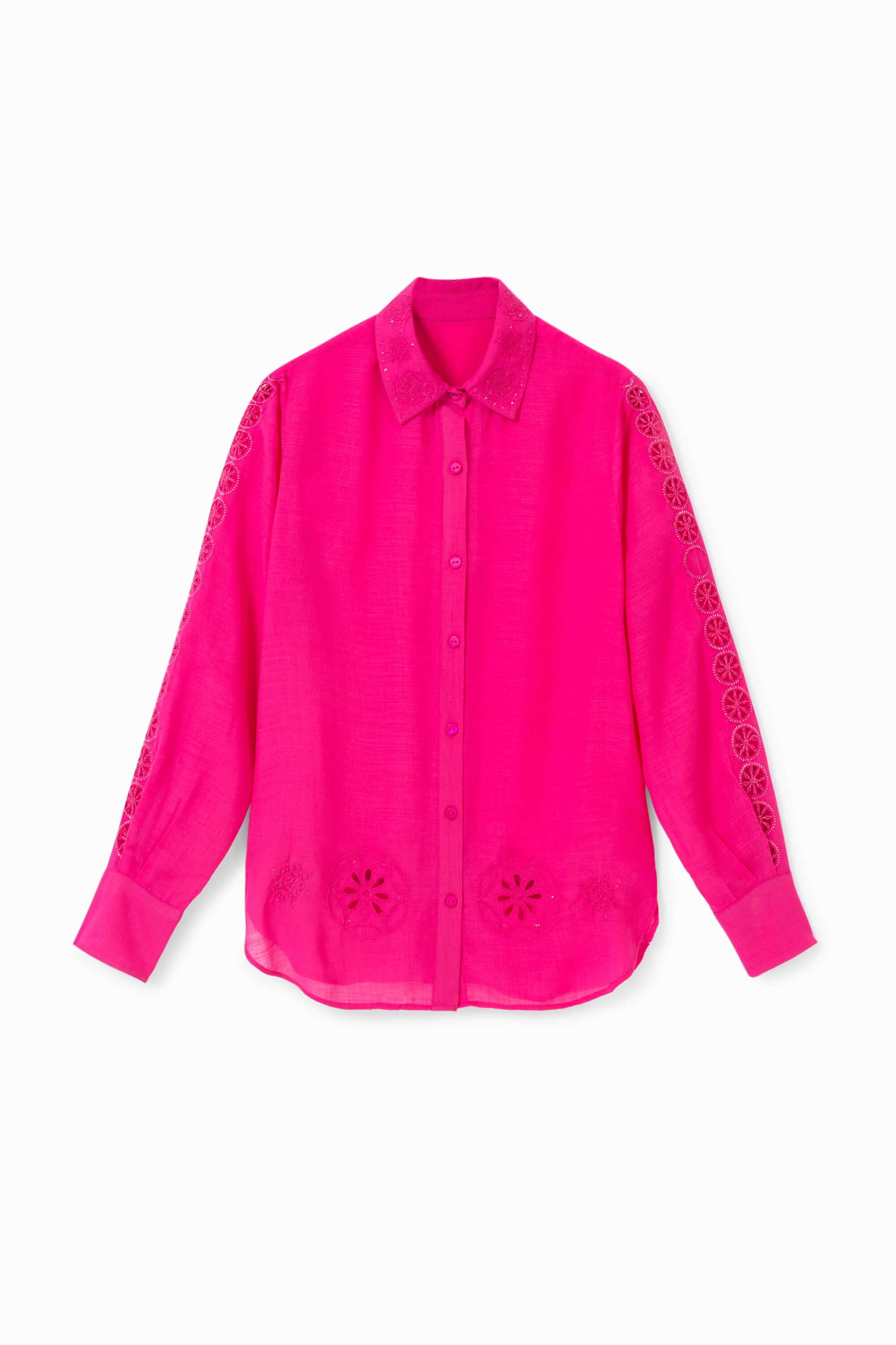 Desigual Shirt Embossing And Mandalas In Red