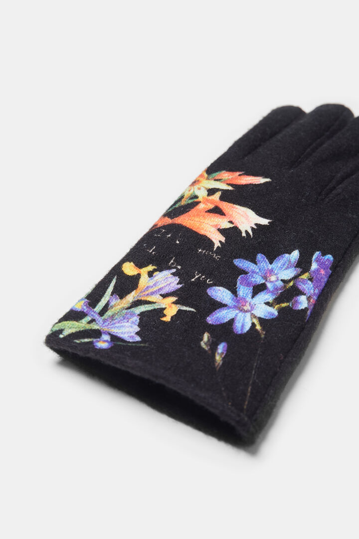 Gloves flowers and text | Desigual