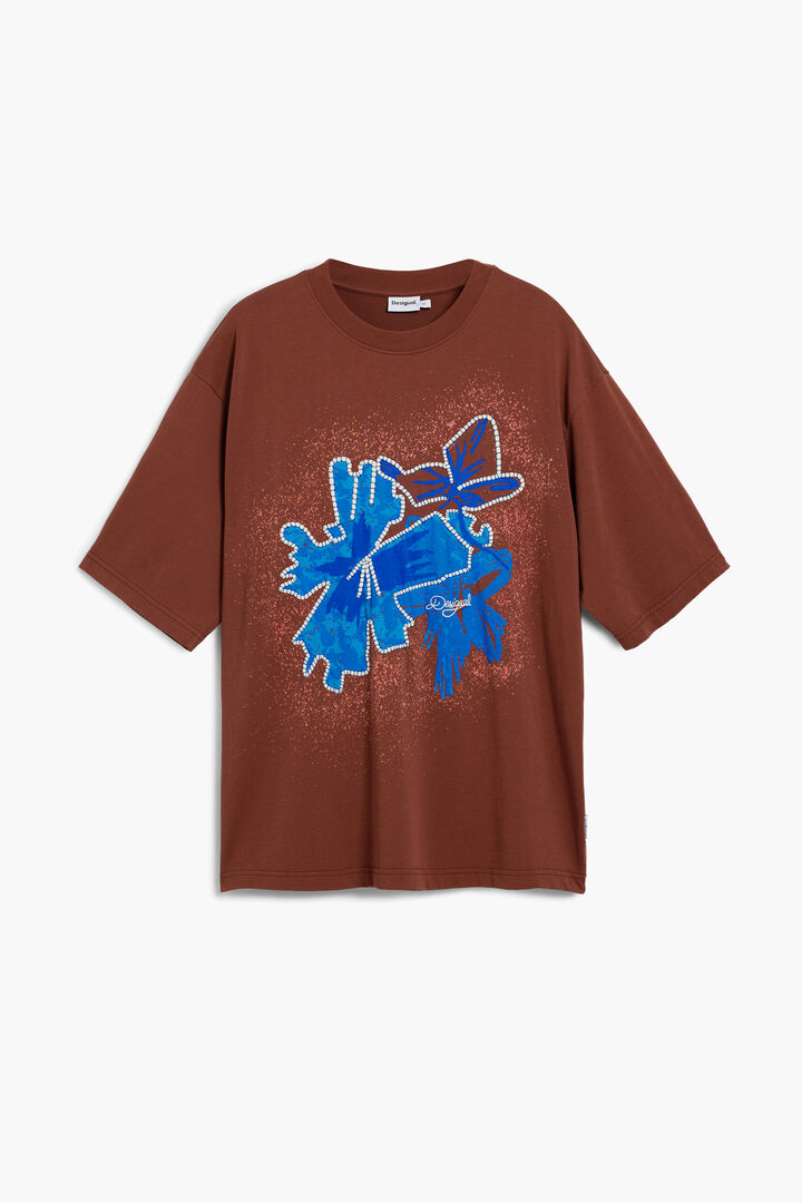 Short-sleeve T-shirt with flower patch | Desigual