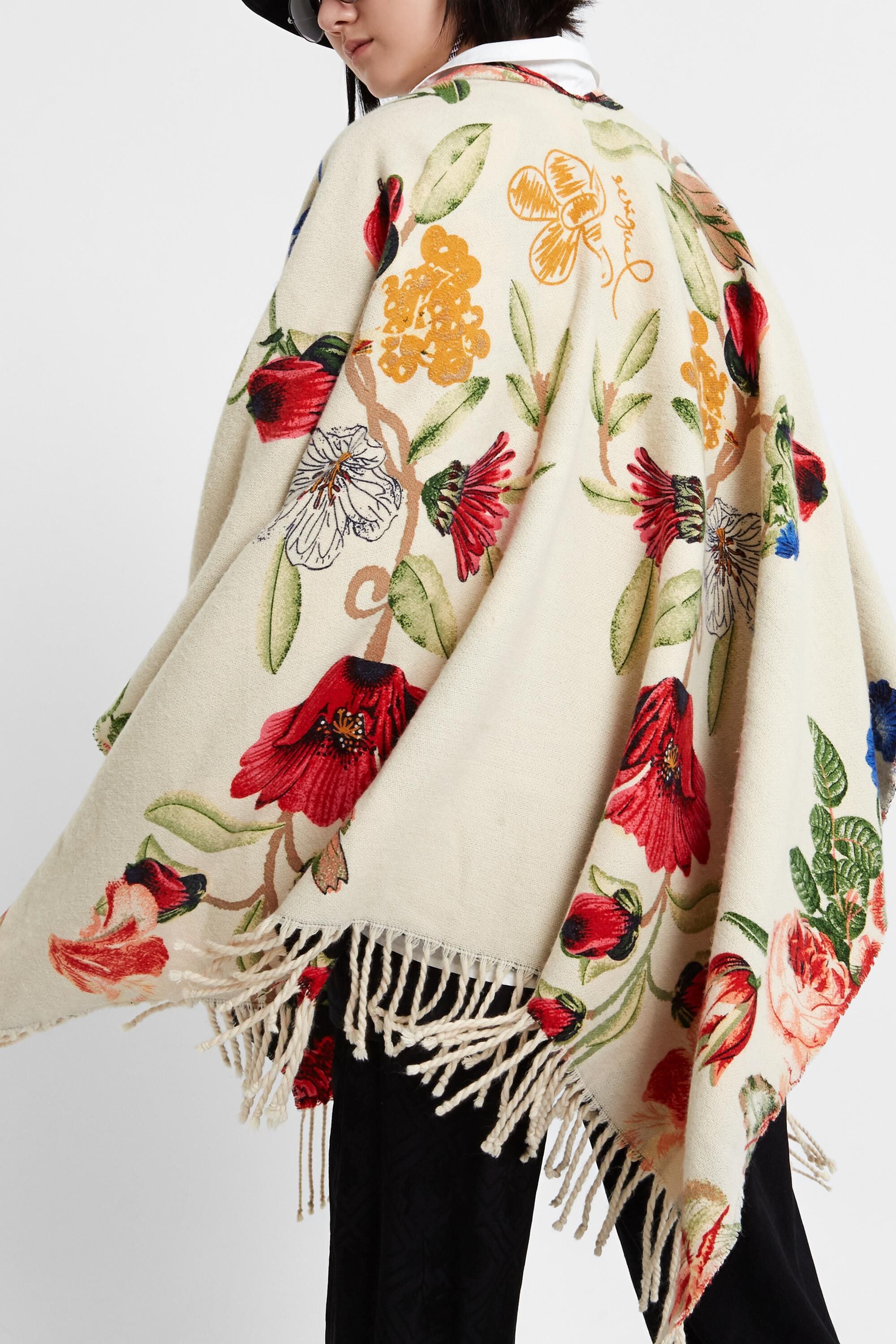 Reversible crossed poncho | Desigual.com