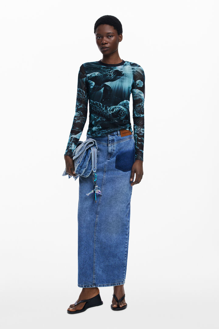 Falda larga denim Botter