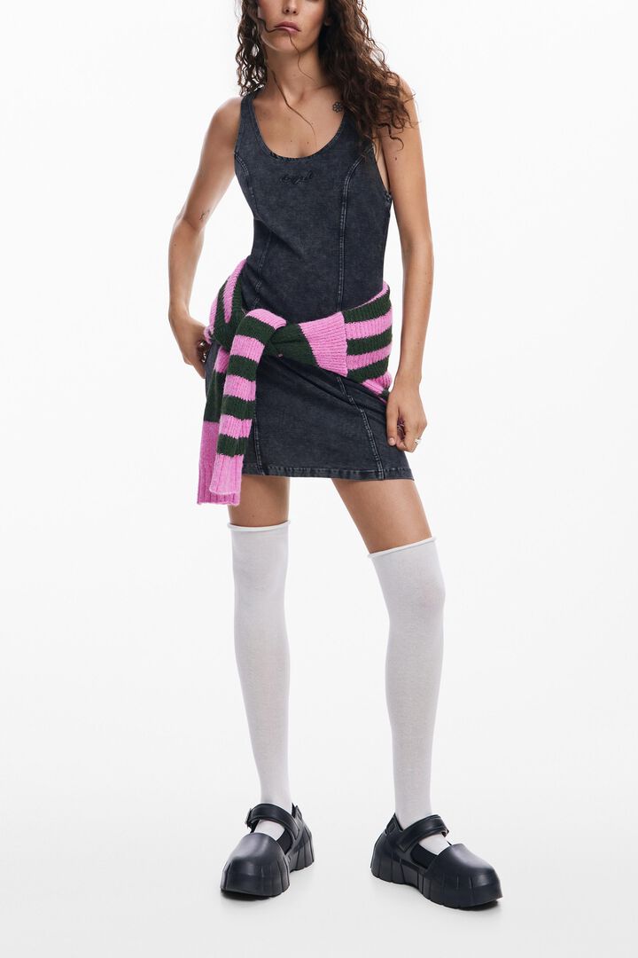 Washed-effect short dress | Desigual