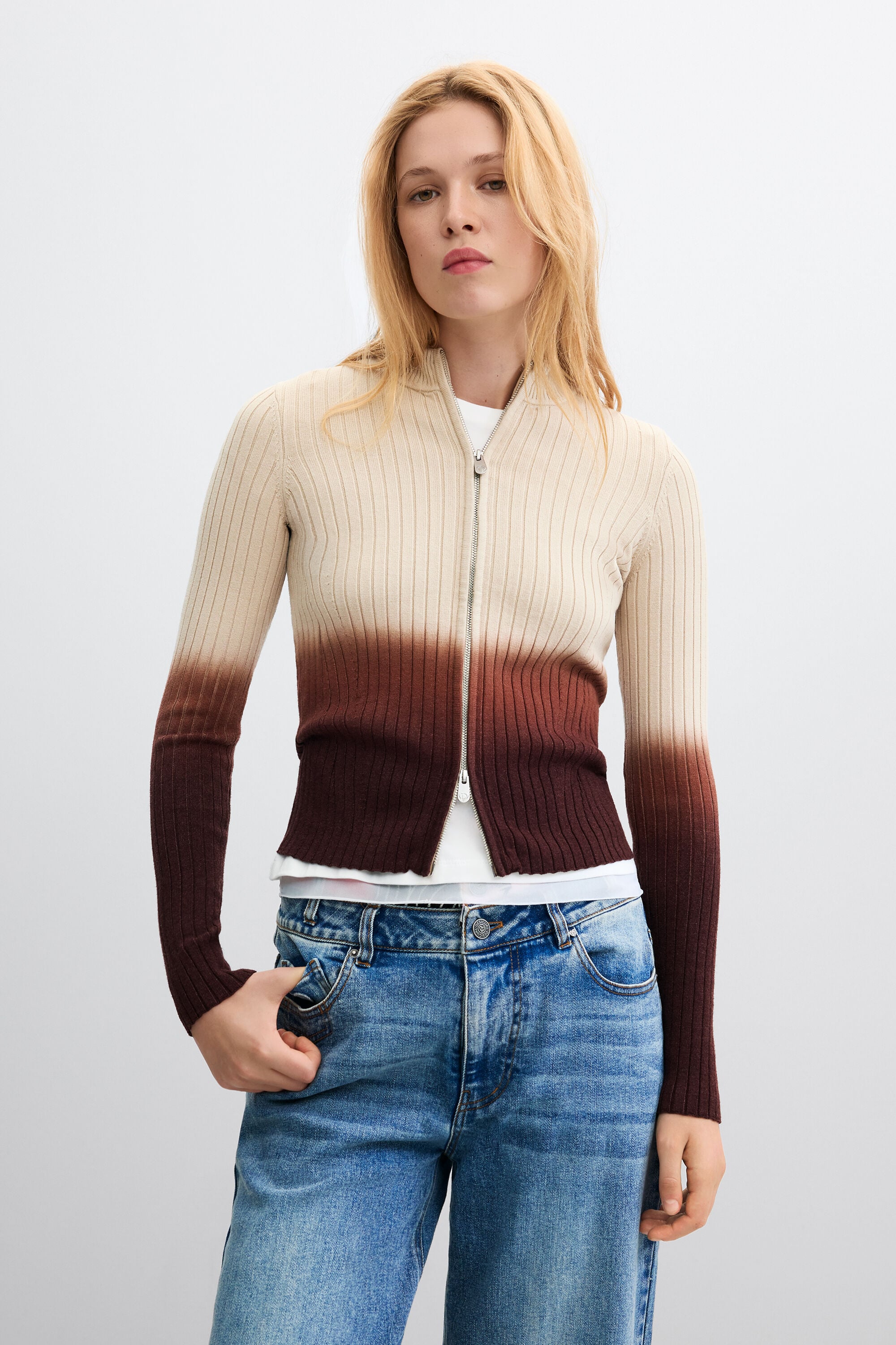 Chaqueta punto canalé
