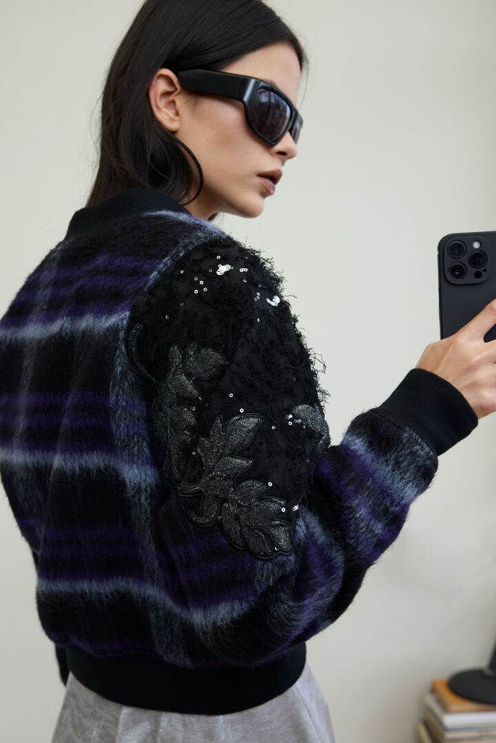 Geborduurde geruite bomberjack | Desigual