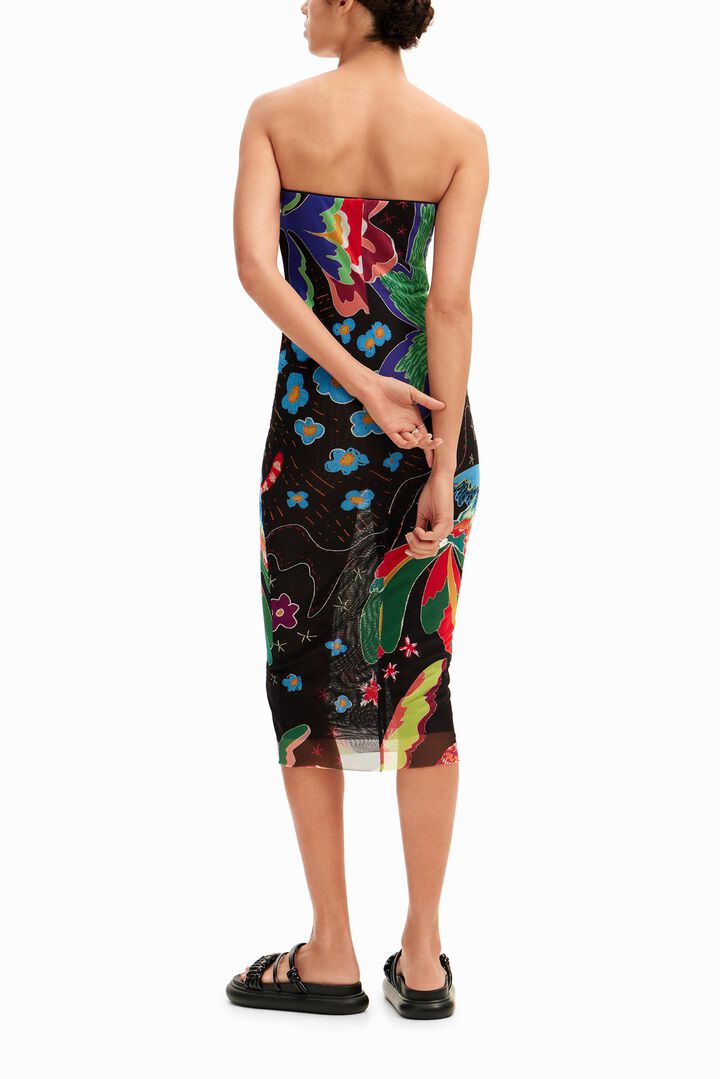 Robe midi bandeau dessins jungle | Desigual