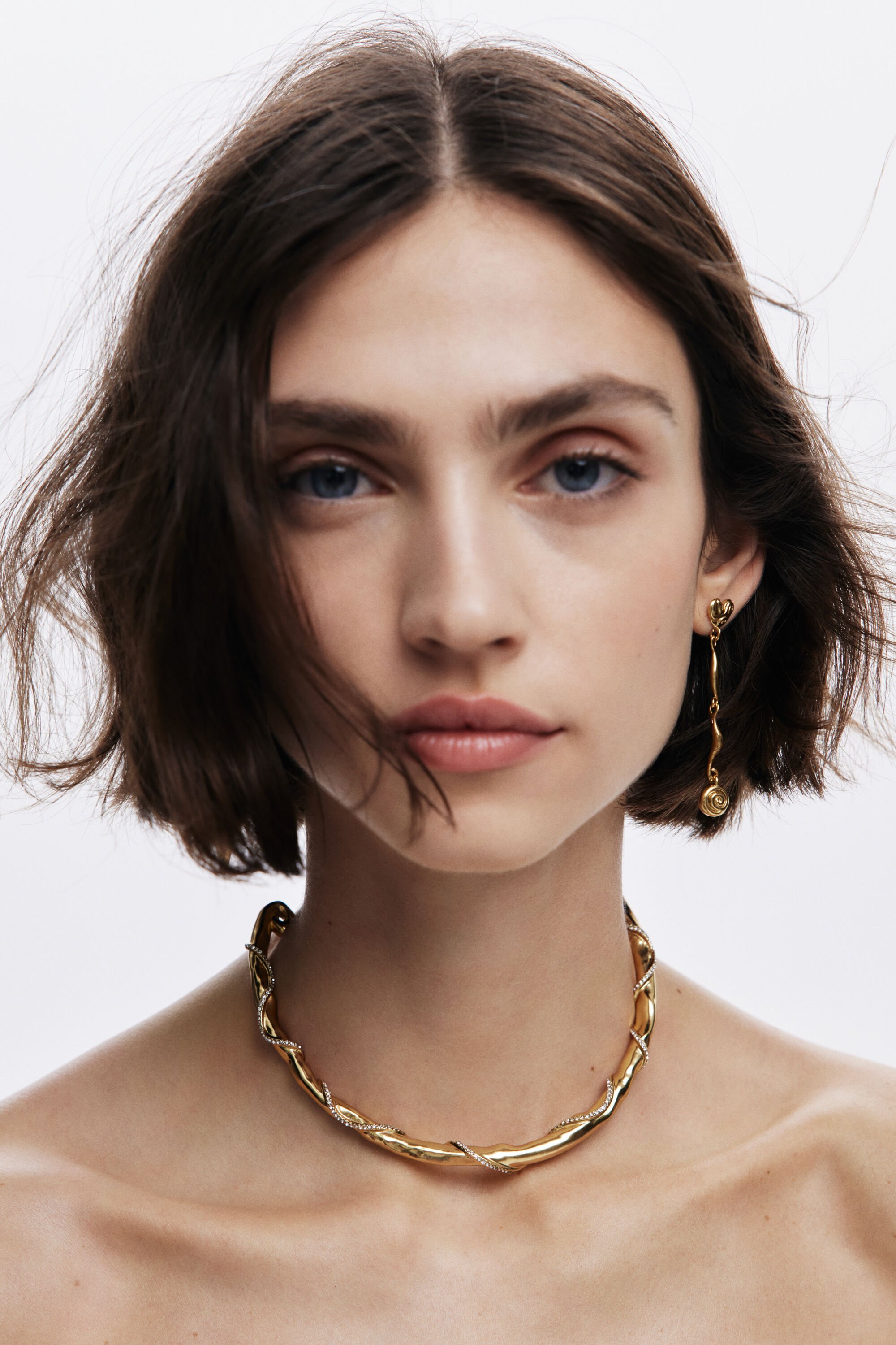 Zalio gold plated rigid necklace