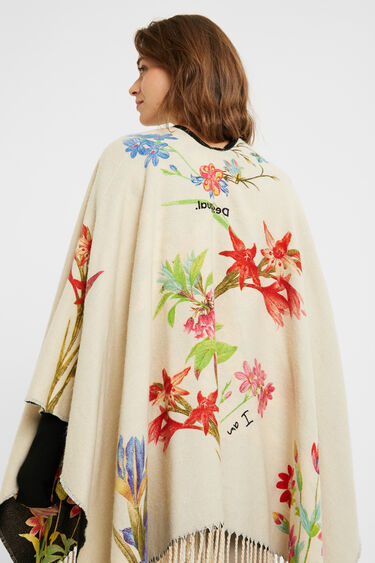 Reversible floral poncho | Desigual