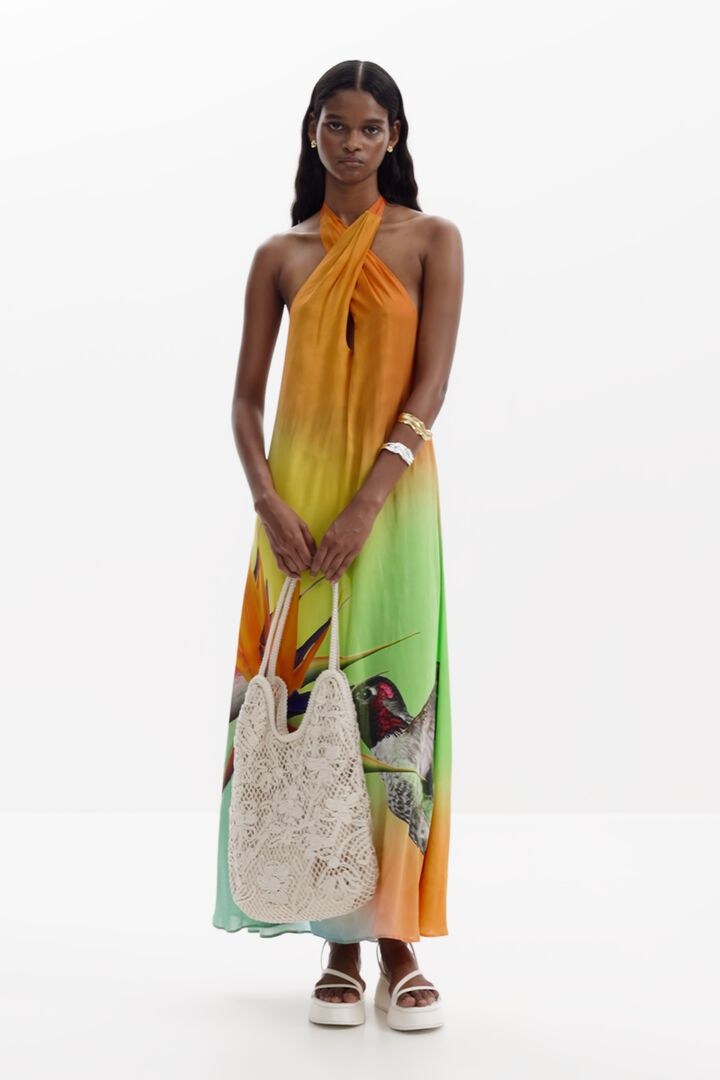 Printed long dress | Desigual