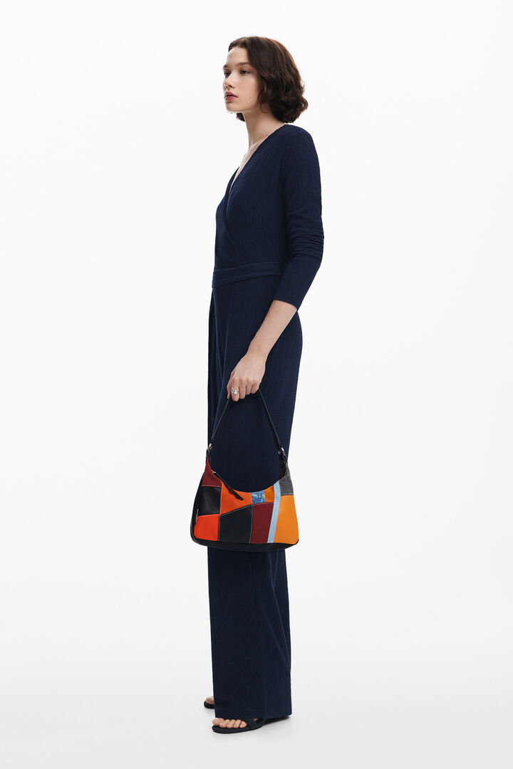 Shoulder bag with patch textures | Desigual