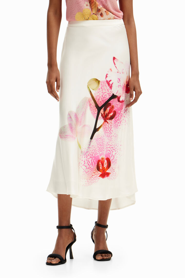 M. Christian Lacroix orchid midi skirt | Desigual
