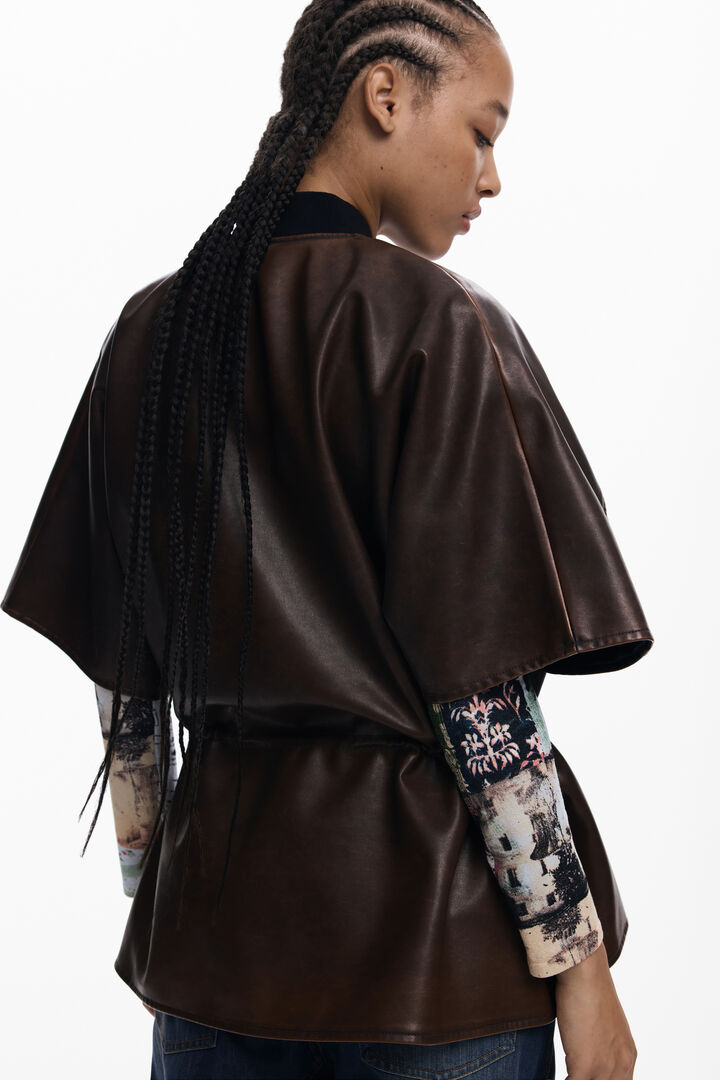 Poncho effet cuir | Desigual