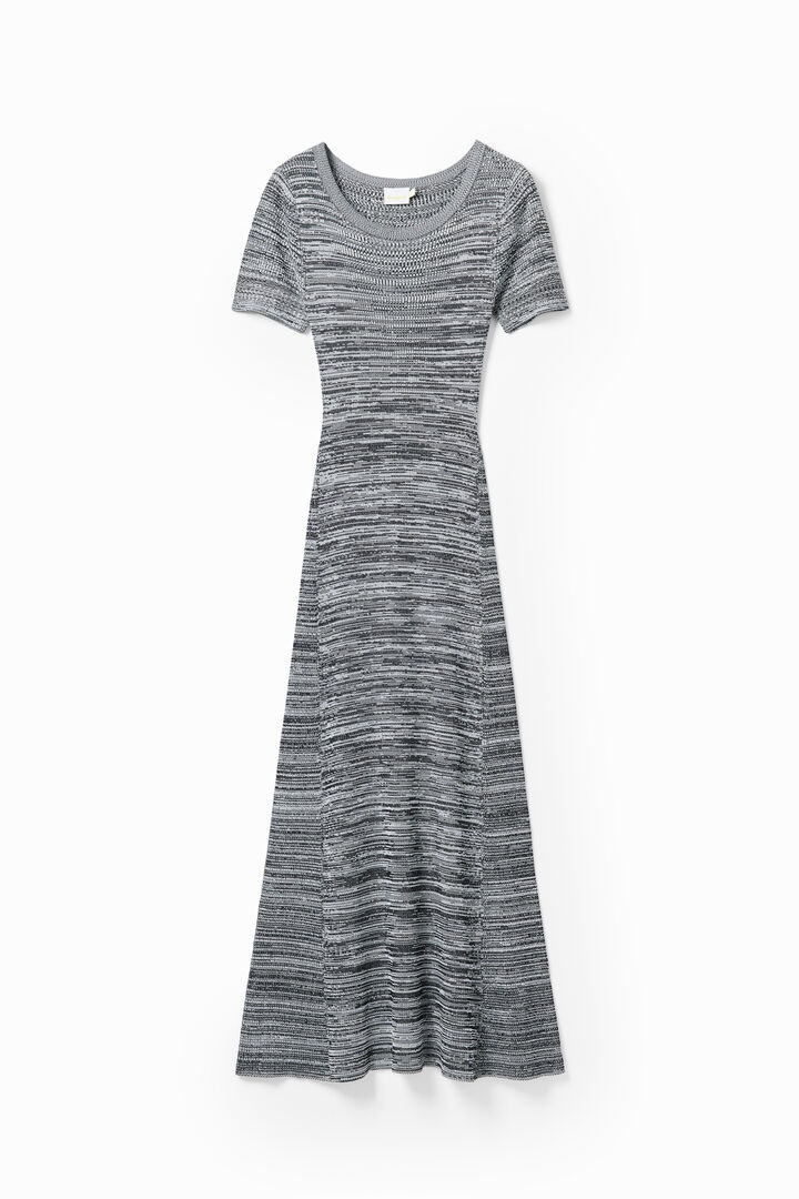 Long mottled ribbed dress