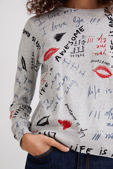 Life is Awesome knit jumper | Desigual