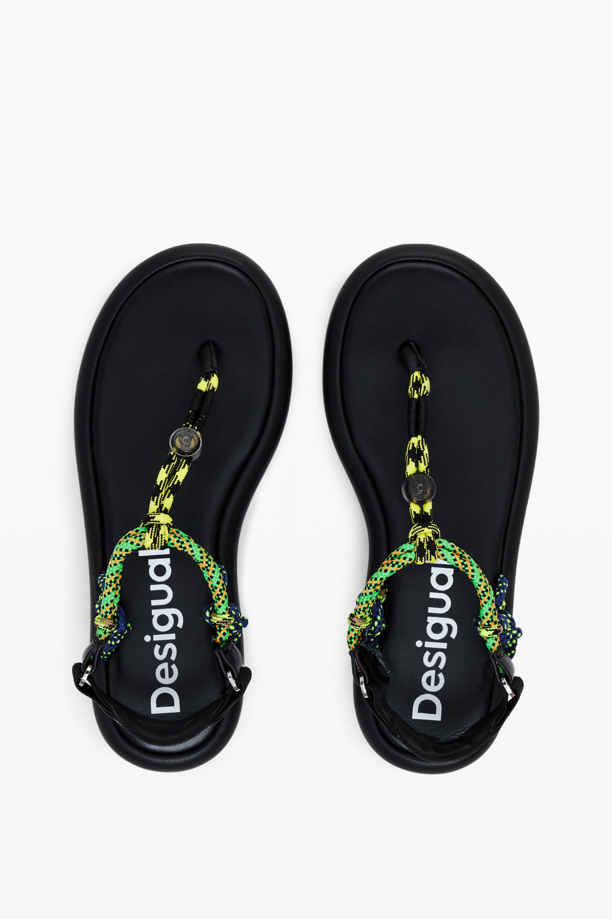 Desigual Women s Flat Rope Sandals White Flat Sandals 40