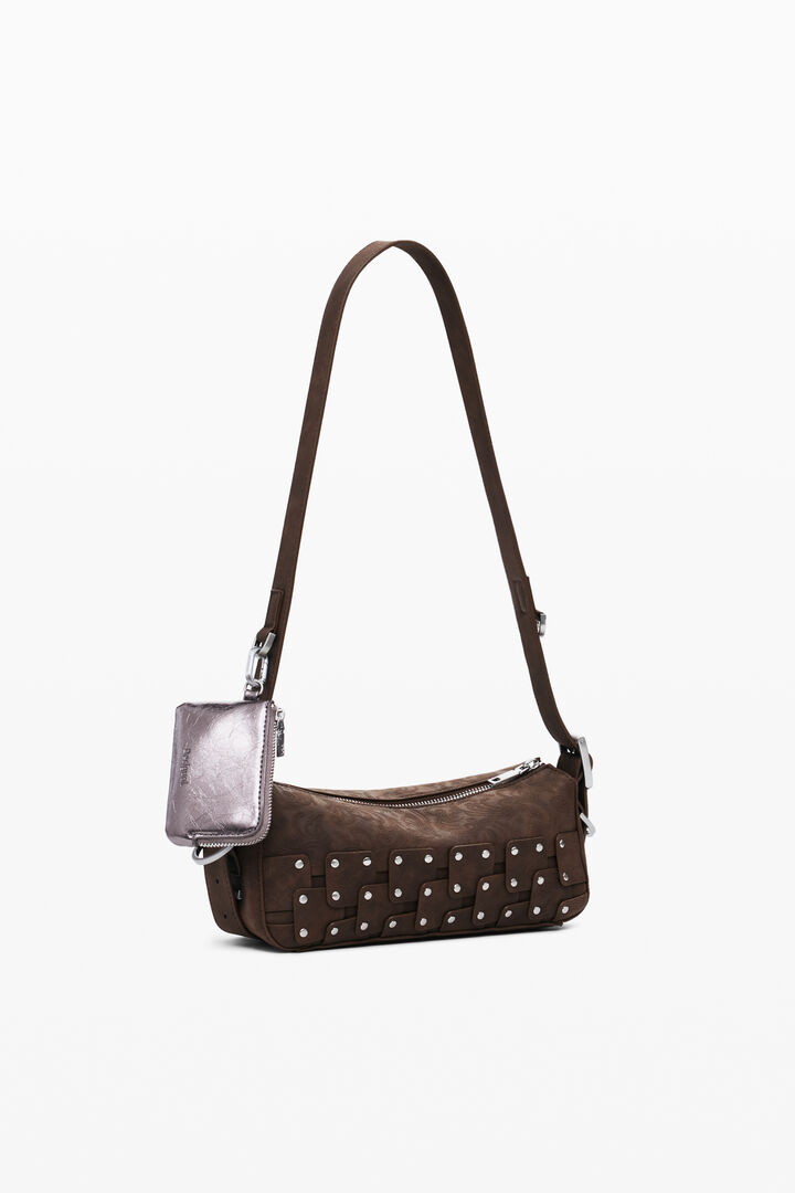 Small studded patch baguette bag | Desigual