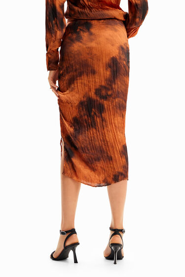 Faldilla midi frunzit regulable | Desigual