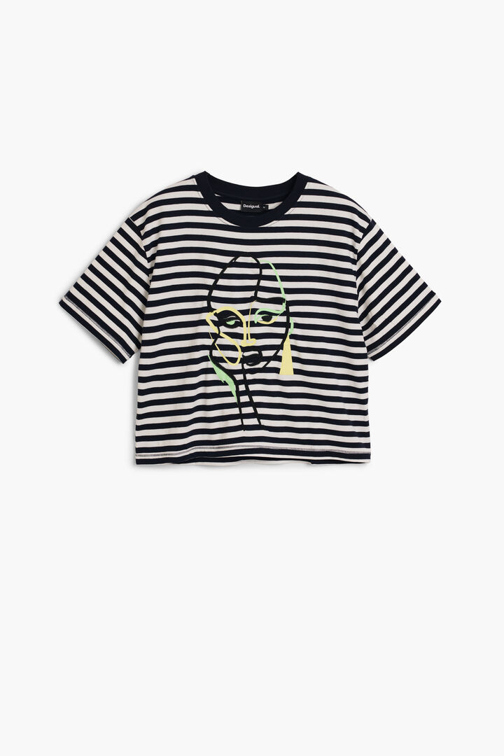 Striped face t-shirt