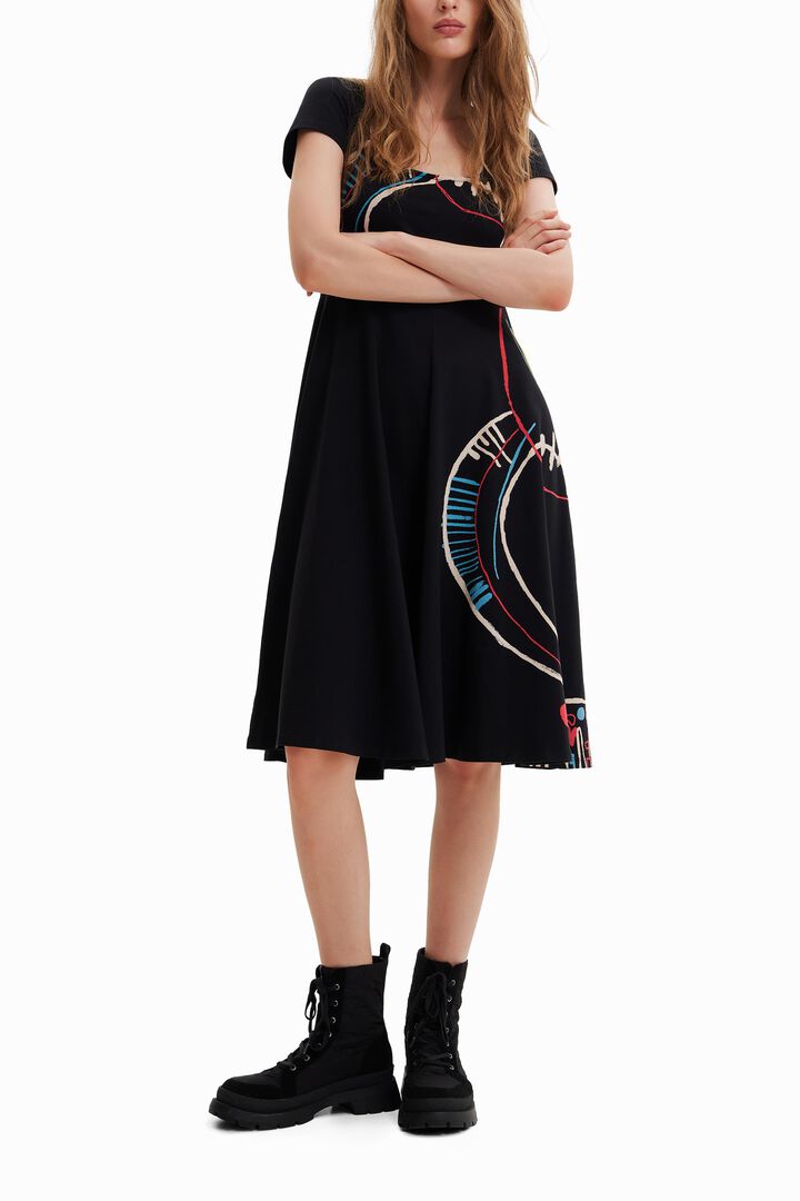 Wijd uitlopende midi-jurk | Desigual