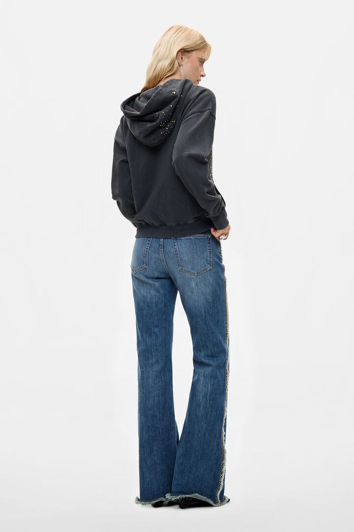sweat-shirt &agrave; paillettes avec fermeture &eacute;clair