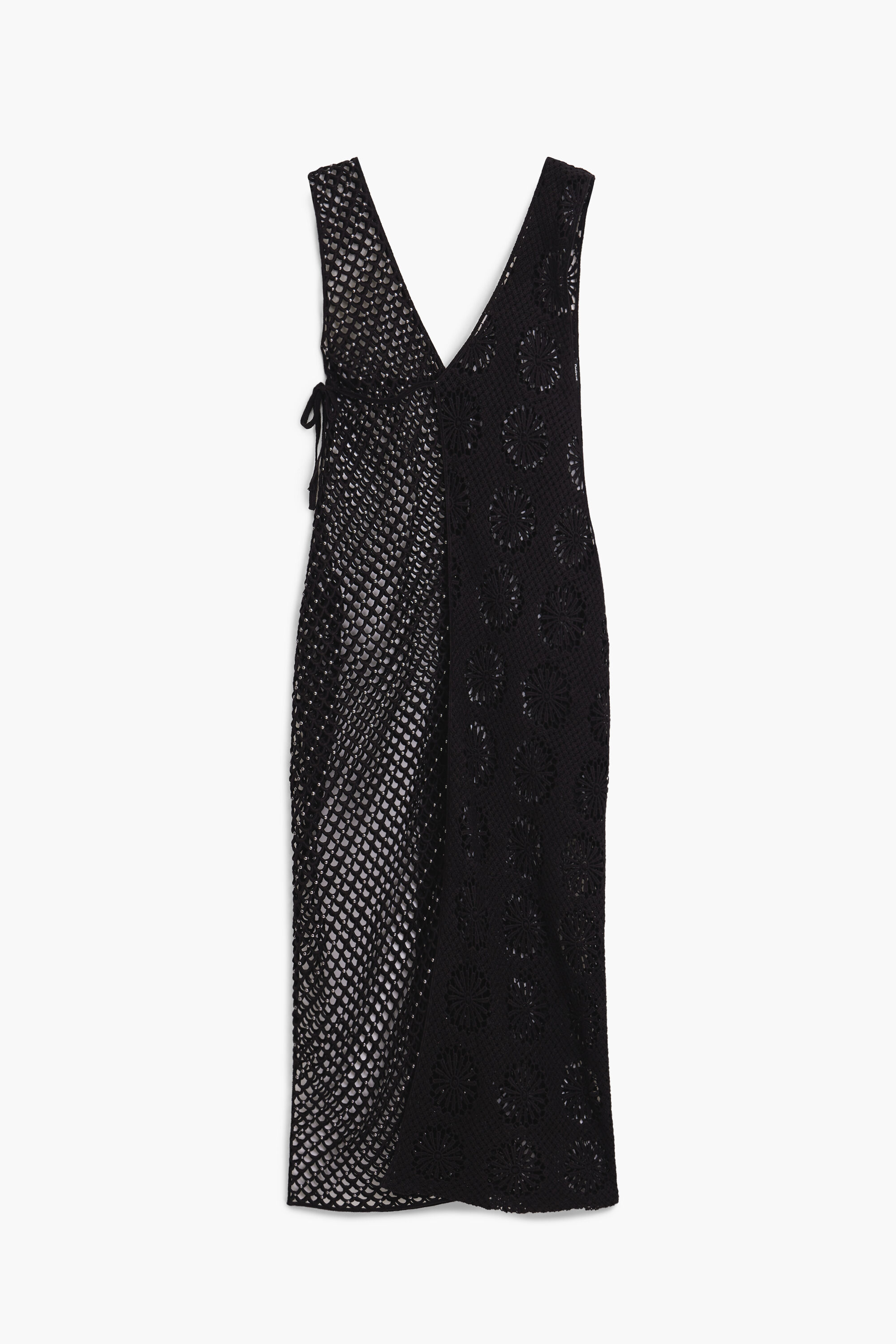 Desigual, Wickelkleid mit Spitze, Baumwolle, Schwarz, U