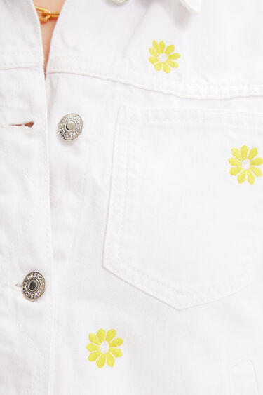 ג'קט ג'ינס Daisy עם פרחים רקומים | Desigual