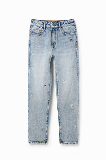 Straight appliquéd jeans | Desigual