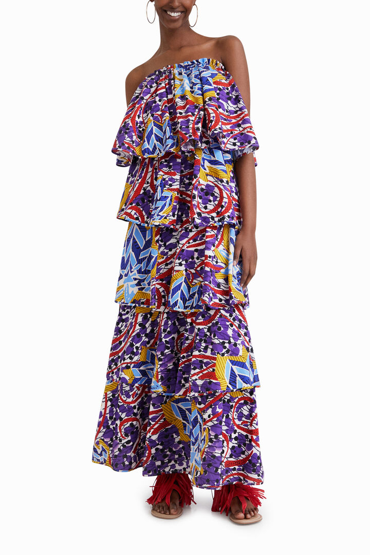Dolga nabrana obleka oblikovalke Stelle Jean | Desigual