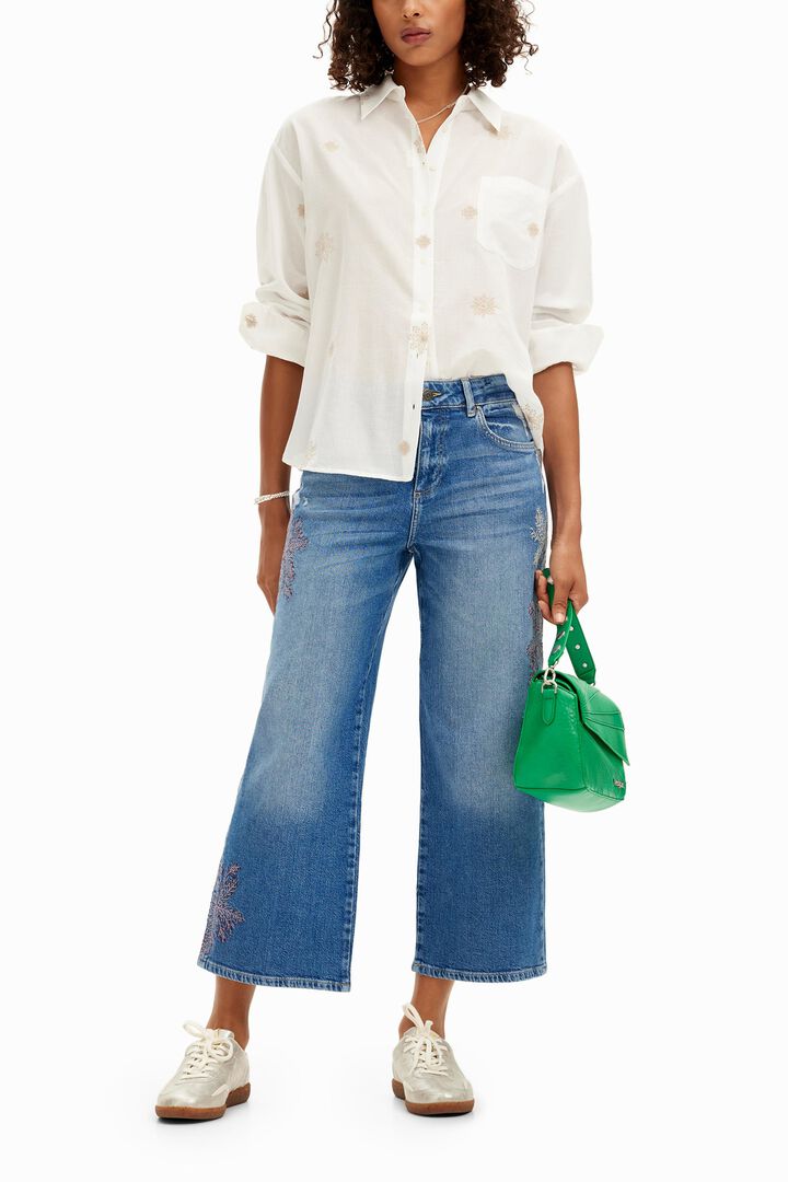 Pantalon en denim floral | Desigual