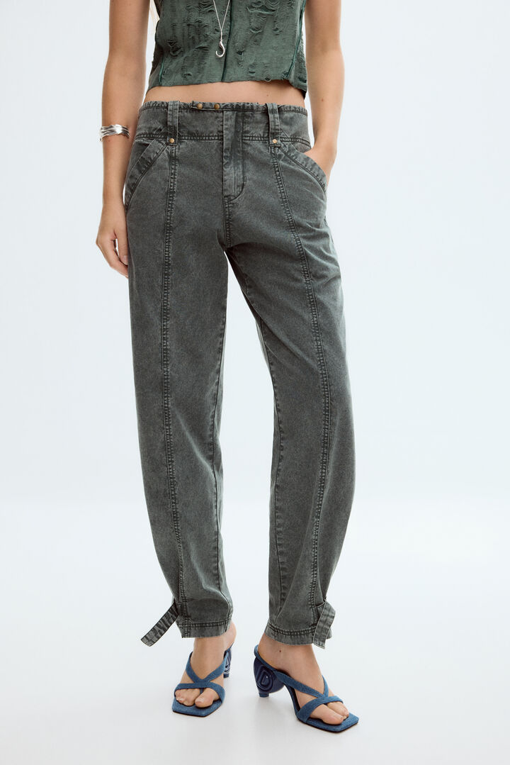 Straight denim pants with seams | Desigual
