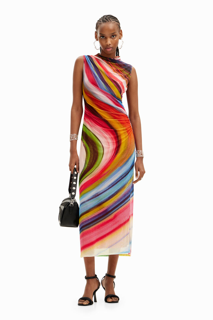 Tulle wave midi dress | Desigual