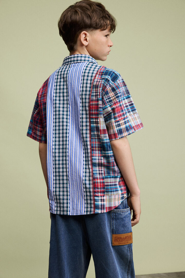 Patchwork checkered shirt