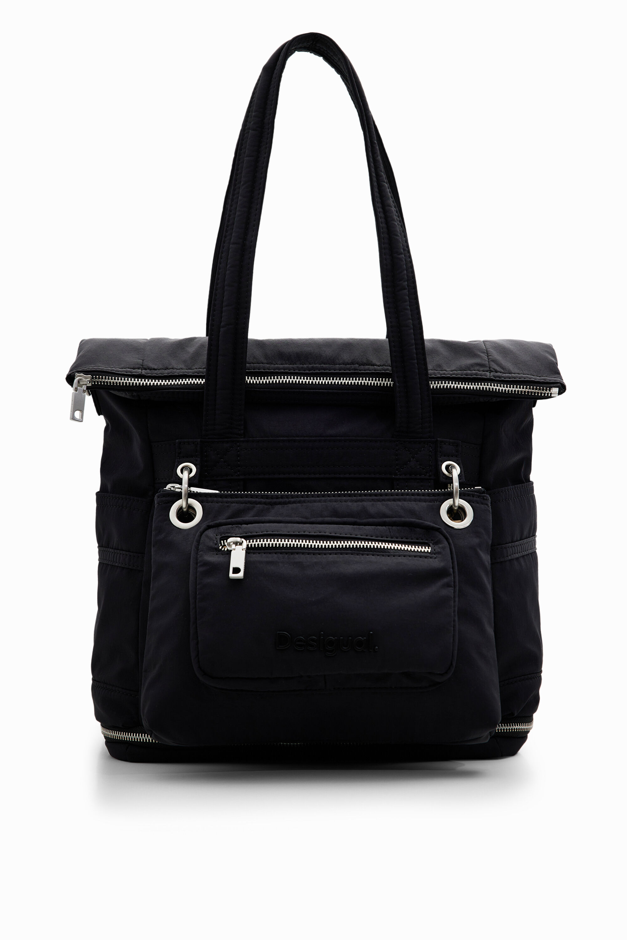 Shop Desigual Xl Multi-position Voyager Backpack In Black